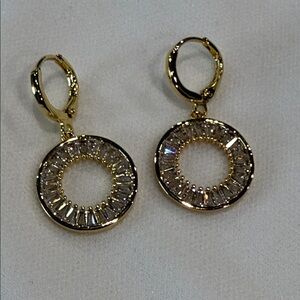 Radiant Gold Circle Earrings For Pierced Ears.